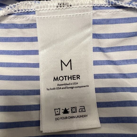 Mother The Roomie Frenchie Shirt In Art School Button Up Top Blue Women’s Size M - Picture 9 of 11